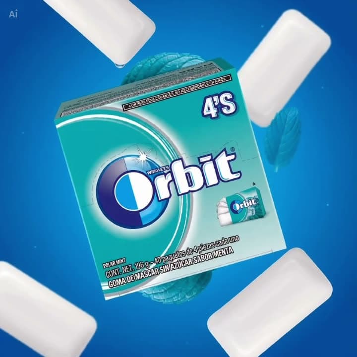 Caja de chicles Orbit Polar Mint